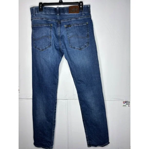 Lee Extreme Motion Straight Tapered Leg Jeans Mens 32x34 Blue Denim Stretch - Picture 5 of 6